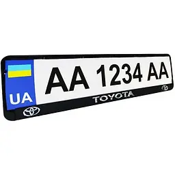 Рамка номерного знака Poputchik пластик с объемными буквами Toyota 52х13.5х2 см 2 шт