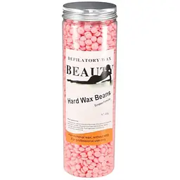 Плівковий віск для депіляції Hard Wax Beans BEAUTE Rose в гранулах 400 г — професійний гарячий віск без смужок