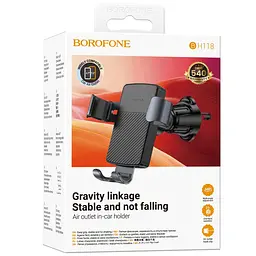 Автотримач Borofone BH118 Refined Black/Metal gray - мініатюра 2