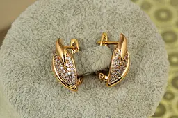 Сережки Xuping Jewelry Вуаль 1,7 см золотисті - мініатюра 2