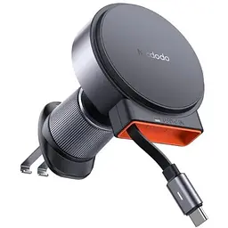 Холдер Mcdodo 15W Magnetic Wireless Car Charger with retractable cable Чорний