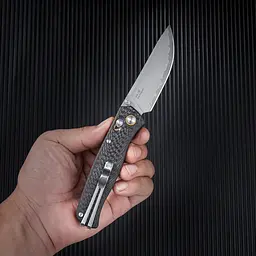 Ніж складаний туристичний SRM Medal 255L-CB2 (8.2 см) 140Cr / карбон чорний - мініатюра 7