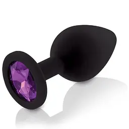 Набір силіконових анальних пробок із кристалом Rianne S: Booty Plug Set Black - мініатюра 2