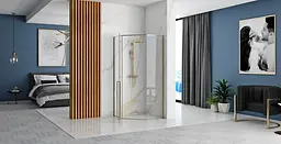 Душова кабіна Rea Diamond 80x80 gold REA-K6615, Золотий, Універсальна, прозорий - мініатюра 6
