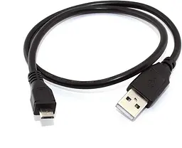 Кабель для заряджання USB - microUSB 0.3 м Black (17969)
