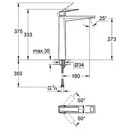 Змішувач для раковини Grohe Allure Brilliant 23114000, Хром - мініатюра 2