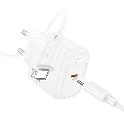 Мережевий зарядний пристрій Hoco CS53A Surplus single port PD25W charger set(C to iP) білий - мініатюра 5