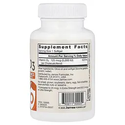 Вітамін D Vitamin D3 125 mcg (5,000 IU) 100 рідких капсул Jarrow Formulas vit0006408 - мініатюра 2