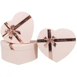 Набір подарункових коробок UFO 56321-242 Pink Heart 3 шт (56321-242 Набор 3 шт PINK HEART серд.)