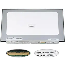 Матриця 15.6" N156KME-GNA (2560*1440 40pin(eDP IPS 165Hz 300cd/m2 16.7M 100%) LED SLIM(без планок та вушок)