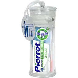 Набір дорожній Pierrot Orthodontic Dental Kit Complete Ref.325: зубна паста 25 мл + зубна щітка + інтердентальні йоржики 2 шт. + віск - мініатюра 2