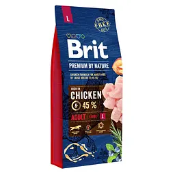 Сухий корм для собак великих порід Brit Premium Dog Adult L з куркою 15 кг