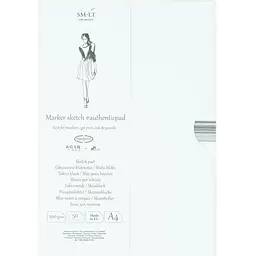 Склейка для маркерів в папці Smiltainis Authentic А4 100 г/м² 50 аркушів білий  