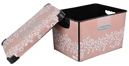 Кошик Violet House 0648 Powder Flowers, з кришкою, 20 л, рожевий (0648 POWDER FLOWERS с/кр. 20 л) - мініатюра 3
