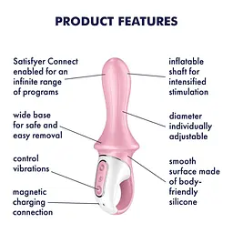Надувний анальний вібратор Satisfyer Air Pump Booty 5+ 19 см рожевий - мініатюра 7