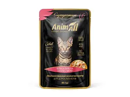 Корм для котів ANIMALL Пауч 80г для котів курка з креветками,