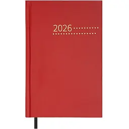 Щоденник датований Buromax Zest 2026 A5 бумвініл червоний (BM.21167-05)