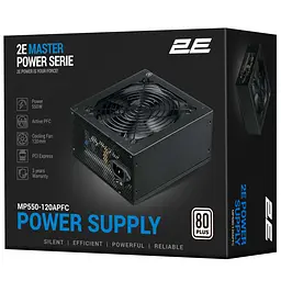 2E Блок живлення Master Power (550W), >80%, 80+ White, 120мм, 1xMB 24pin(20+4), 1xCPU 8pin(4+4), 3xMolex, 5xSATA, 2xPCIe 8pin(6+2) - мініатюра 9