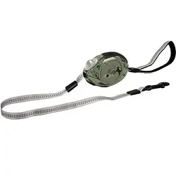 Flamingo Dogx2GO Belt Glassy L повідок рулетка для собак до 35кг світловідбиваюча стрічка 2м