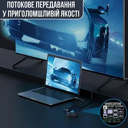 USB-хаб 8 в 1 з дисплеєм, 4K 60 Гц, PD 100 Вт, USB 3.0 - мініатюра 5