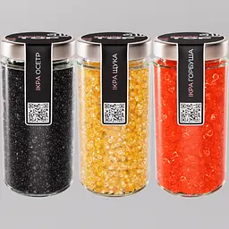 Ікра "Горбуша+Осетр+Щука" CapsFood імітована в Банці 500+500+500 г
