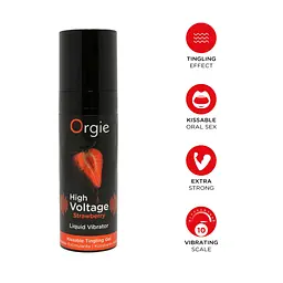 Рідкий вібратор Orgie High Voltage Strawberry, 15 мл - мініатюра 3