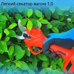 Акумуляторний секатор 2АКБ 24V з подовжувачем 2 м Садові ножиці високоріз - мініатюра 6