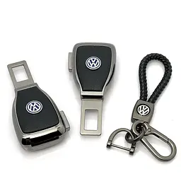 Автонабір подарунковий для Volkswagen №2 перехідник та брелок з логотипом темний хром - мініатюра 3