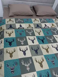 Комплект постільної білизни Ecotton полуторний 29345-3 Оленi на зеленому (24286) - мініатюра 3