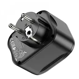 Мережевий фільтр HOCO NS3 на 1 розетку + 2 USB + USB-C, 20W, 220В, Black - мініатюра 2
