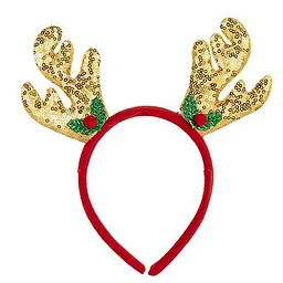 Обідок новорічний "Оленячі ріжки" Bambi 2511(Gold) 16,5х14,5 см
