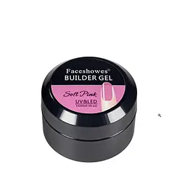 Гель для нарощування нігтів Faceshowes UV&LED однофазний 15 мл Natural Pink/Світло-рожевий