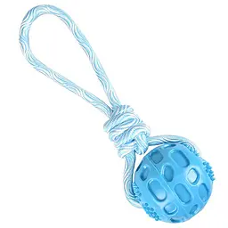 Flamingo Rudo Ball With Rope фламинго рудо мяч с веревкой іграшка для собак Блакитний 7.5х7.5х26.3 см