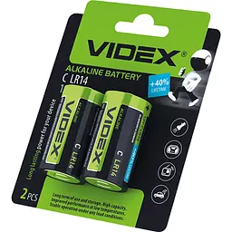 Батарейки Videx LR14 лужні 1.5V 2 шт. (6704)