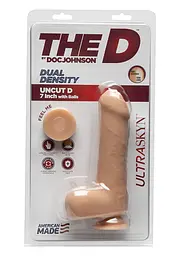 Фалоімітатор необрізаний Doc Johnson The Uncut D 7 Inch With Balls, 17.8х4.5 см (тілесний) - мініатюра 2