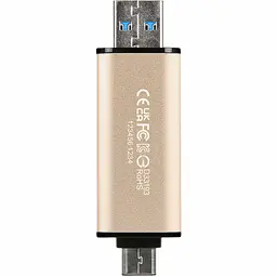 USB флеш накопичувач Transcend 256GB JetFlash 930 Gold-Black USB 3.2/Type-C (TS256GJF930C) - мініатюра 7