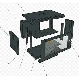 Шафа настінна GEAR 12U 19 600x450x650 мм, + Полиця 19, black (GWMSN-12U-600-450) - мініатюра 3