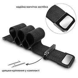Ремінець міланська петля для BeWatch Xiaomi Watch 2 2 Pro Active 22 мм Чорний (1020201.A15) - мініатюра 4