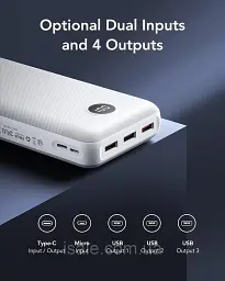 Повербанк Veger 20000 mAh VP3008PD, 20W швидка зарядка (PD/QC), білий - мініатюра 5