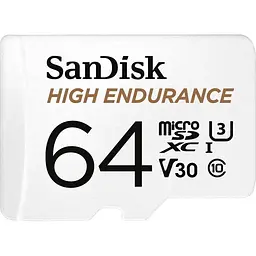 Карта пам'яті SanDisk microSDXC High Endurance 64GB UHS-I U3 V30 Class 10 + SD-adapter (SDSQQNR-064G-GN6IA) [91567] - мініатюра 2