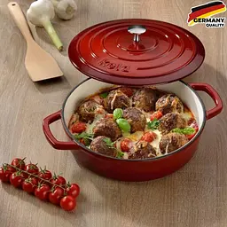 Сотейник чавунний з кришкою KELA Calido 28 см 3,2 л (11938) червоний - мініатюра 3