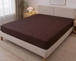 Простирадло на резинці LARA сатин-страйп LUX chocolate d13232 160х200х25 - мініатюра 1