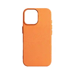 Карбоновый чехол для Apple iPhone 16 Pro, LikeCarbon2 MagCase, оранжевый, тонкий защитный чехол-панель из поликарбоната с магнитами N52, MagSafe, противоударный, совместим с беспроводной зарядкой, приподнятые края для защиты камеры