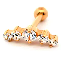 Сережка для хеліксу з червоного золота (з40001)