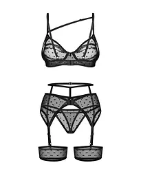 Комплект білизни Obsessive Nuites L/XL чорний - мініатюра 2