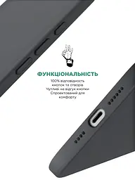 Силиконовый чехол для Apple iPhone 16 Plus, ICON2 Case, черный, противоударный, панель, защита всего корпуса, матовая поверхность Soft Touch, выступает над дисплеем, совместим с защитными стеклами и пленками, с микрофиброй, ArmorStandart (ARM78623) - мініатюра 4