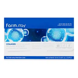 Набір зволожувальних філерів для волосся FarmStay Collagen Water Full Moist Treatment Hair Filler, 10 шт. х 13 мл - мініатюра 2