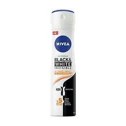 Антиперспірант Nivea Black & White Invisible Ultimate Impact 5in1 Antyperspirant Spray 150 мл (5900017074269)