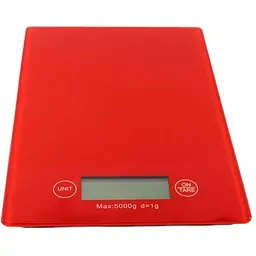 Настольные кухонные электронные весы Domotec MS-912 для взвешивания продуктов до 5 кг Красные