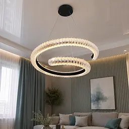 Сучасна підвісна LED люстра Diasha MD2509/800BK чорна кільцева 80 см з пультом